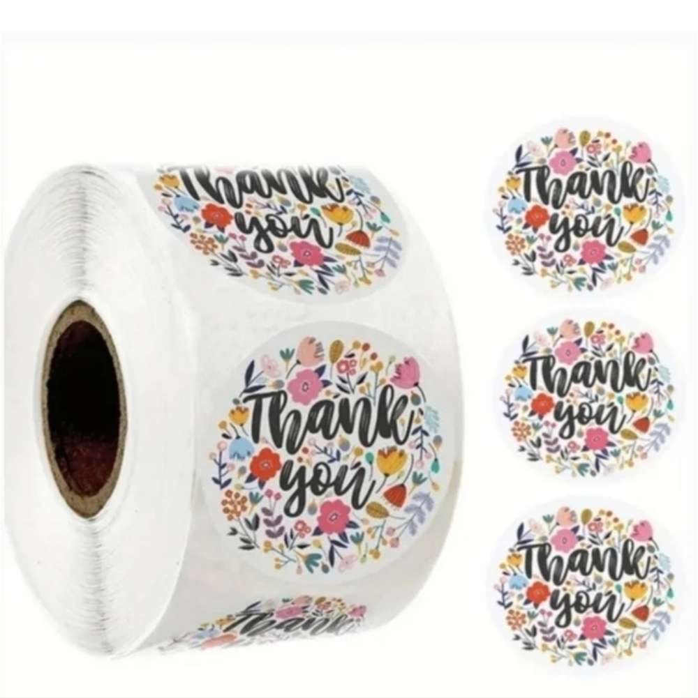500 Pieces Roll Thank You Sealing Sticker